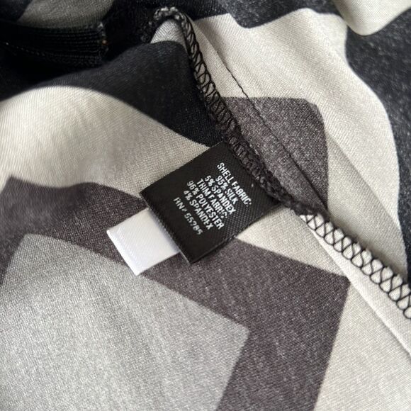 Express 95% silk mini summer black gray dress Sz XS - Picture 6 of 9